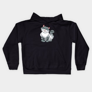 Cat Retro Distressed Style Vintage Kids Hoodie